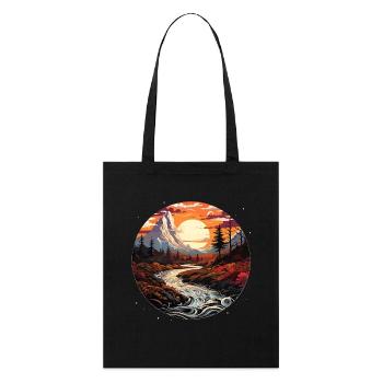 Paysage - Illustration - Tote bag bio Stanley/Stella - noir - Devant