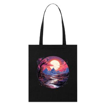Paysage - Illustration - Tote bag bio Stanley/Stella - noir - Devant