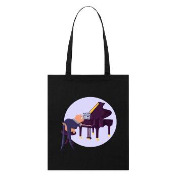 Piano à queue - Tote bag bio Stanley/Stella - noir - Devant