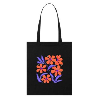 Décor floral. Personnalisable - Tote bag bio Stanley/Stella - noir - Devant