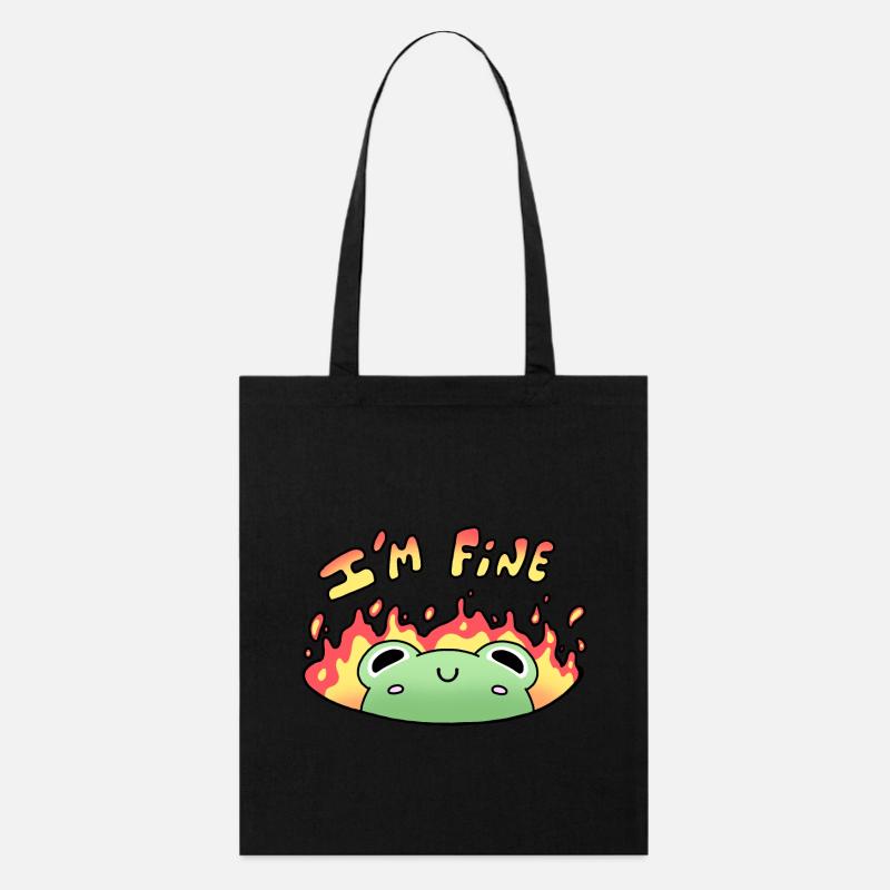 Frog "I'm fine" - Stanley/Stella Organic Tote Bag - black