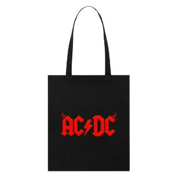 AC/DC Rotes Logo Mit Teufelshörnern Und Blitz - Stanley/Stella Bio-Stoffbeutel - Schwarz - Vorne