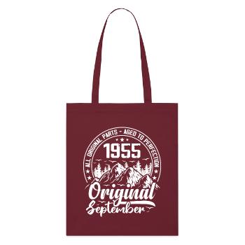 September 1955 Original:69 Jahre altes Geburtstagsgeschenk - Stanley/Stella Bio-Stoffbeutel - Burgunderrot - Vorne