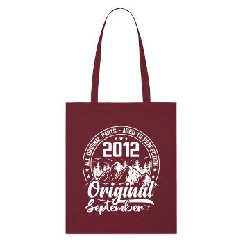 septembre 2012 Original:12 Ans Cadeau Anniversaire - Tote bag bio Stanley/Stella - bordeaux - Devant