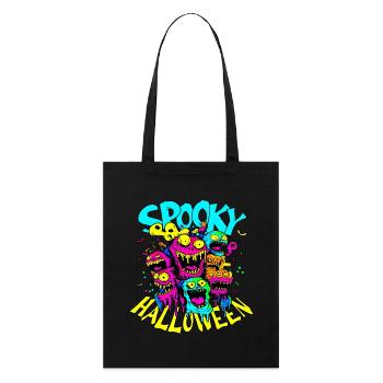 Vintage, retro „Spooky Halloween“ Design - Stanley/Stella Bio-Stoffbeutel - Schwarz - Vorne