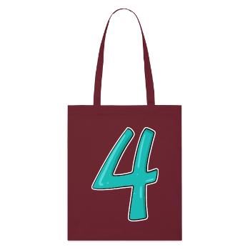Numéro Quatre Chiffre Numéro Quatrième Quatrième - Tote bag bio Stanley/Stella - bordeaux - Devant