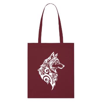 Tatouage nordique loup tribal - Tote bag bio Stanley/Stella - bordeaux - Devant