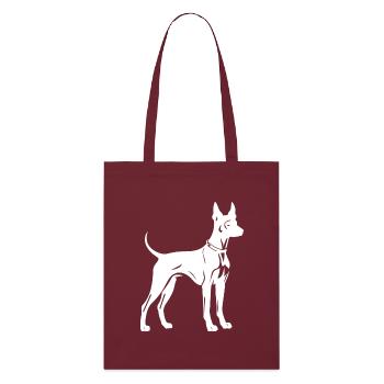 Doberman Dog Silhouette - Stanley/Stella Organic Tote Bag - burgundy - Front
