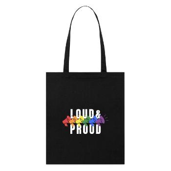 PRIDE Loud and PROUD white - Stanley/Stella Bio-Stoffbeutel - Schwarz - Vorne