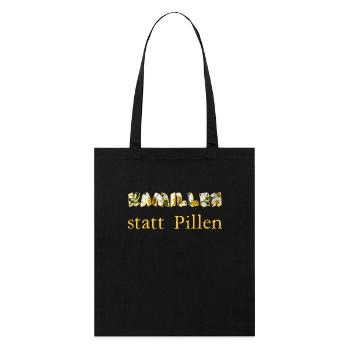 kamillen statt pillen - Stanley/Stella Bio-Stoffbeutel - Schwarz - Vorne