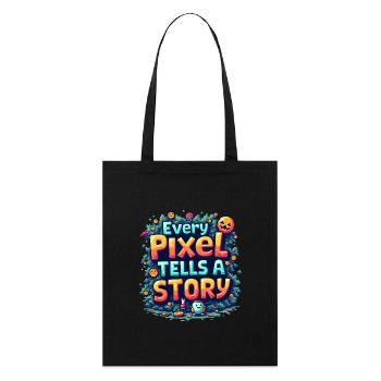 Every Pixel Tells a Story - Retro Gaming - Stanley/Stella Bio-Stoffbeutel - Schwarz - Vorne