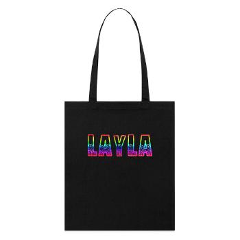 layla rs regenbogen - Stanley/Stella Bio-Stoffbeutel - Schwarz - Vorne
