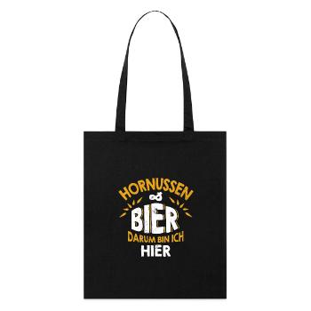 Hornussen und Bier darum bin ich hier - Stanley/Stella Bio-Stoffbeutel - Schwarz - Vorne