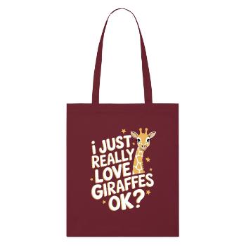 Giraffe Animal Africa Giraffes - Stanley/Stella Organic Tote Bag - burgundy - Front