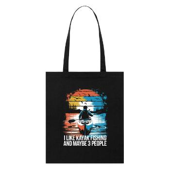 Drôle de dicton pour les pêcheurs en kayak - Tote bag bio Stanley/Stella - noir - Devant