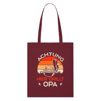 Grillen Grillmeister Opa Grill Geschenkidee - Stanley/Stella Bio-Stoffbeutel - Burgunderrot - Vorne