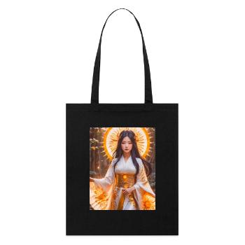 Amaterasu Déesse du soleil rayonnante en kimono blanc avec - Tote bag bio Stanley/Stella - noir - Devant