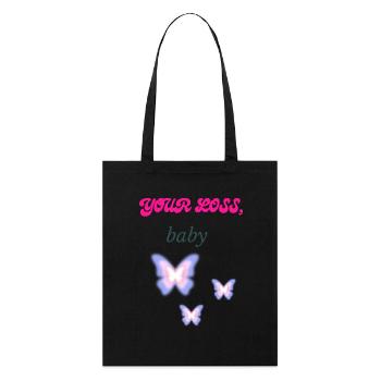 Your Loss Baby Shirt – Glow Up Aesthetic soft girl - Stanley/Stella Organic Tote Bag - black - Front