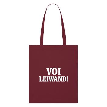 Voi Leiwand! Kontrast Textdesign - Stanley/Stella Bio-Stoffbeutel - Burgunderrot - Vorne