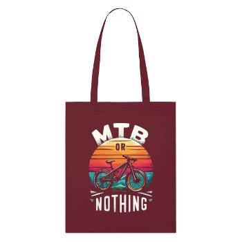 Mountain Bike Adventure Quote Design - Stanley/Stella Organic Tote Bag - burgundy - Front