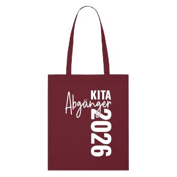 Kita Abgänger 2026 - Stanley/Stella Bio-Stoffbeutel - Burgunderrot - Vorne