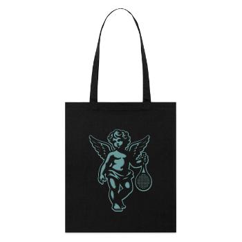 Tennis Shirt Angel Cherub Retro Renaissance Fun - Stanley/Stella Organic Tote Bag - black - Front