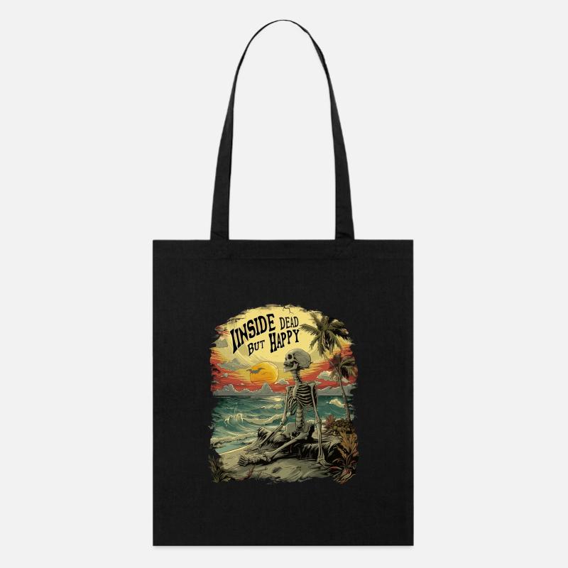 À l’intérieur, mort mais heureux - Tote bag bio Stanley/Stella - noir