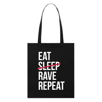 Eat Rave Repeat - Stanley/Stella Bio-Stoffbeutel - Schwarz - Vorne