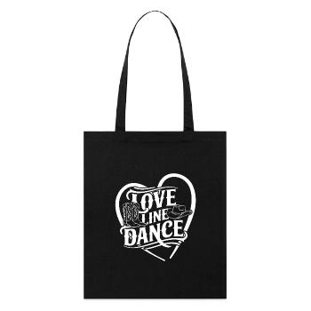 Love Line Dance ich liebe Line Dancing mit Herz - Stanley/Stella Bio-Stoffbeutel - Schwarz - Vorne