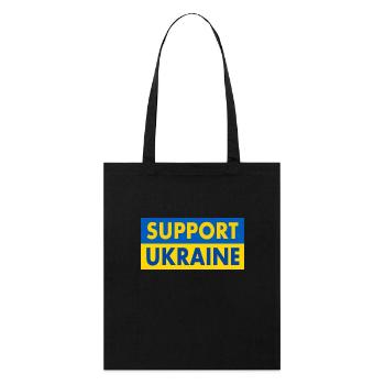 Support ukraine - Stanley/Stella Bio-Stoffbeutel - Schwarz - Vorne