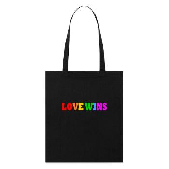 Love wins - Stanley/Stella Bio-Stoffbeutel - Schwarz - Vorne