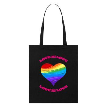 L’amour est l’amour. Conception de coeur arc-en-ciel. - Tote bag bio Stanley/Stella - noir - Devant