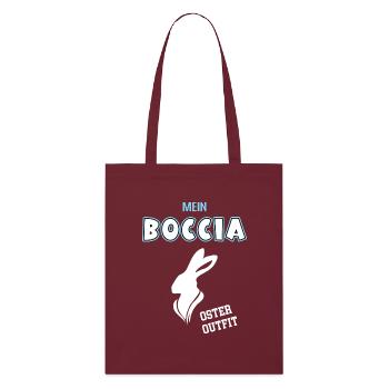 Boccia Oster Outfit Bocciaspieler Ostern - Stanley/Stella Bio-Stoffbeutel - Burgunderrot - Vorne