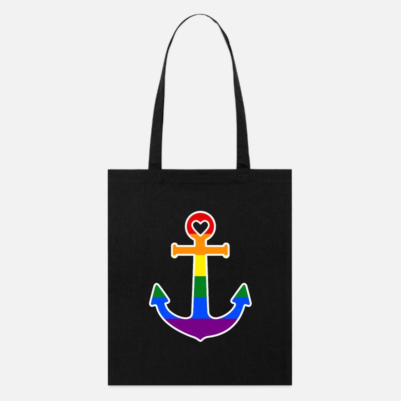 Ancre arc-en-ciel - Tote bag bio Stanley/Stella - noir
