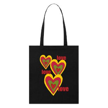 cœurs amour amour amour amour amour - Tote bag bio Stanley/Stella - noir - Devant