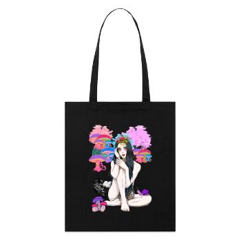 erotisch spirituell okkult Ritual Magie nackte Fee - Stanley/Stella Bio-Stoffbeutel - Schwarz - Vorne