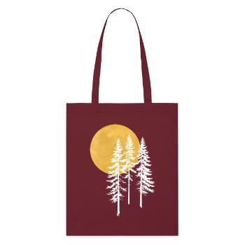 Silhouette de pins ensoleillés - Tote bag bio Stanley/Stella - bordeaux - Devant