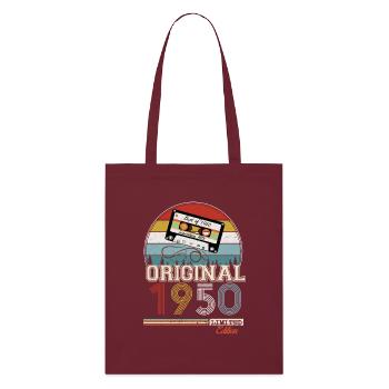 Elegantes Retro-Geschenk: 1950er Jahre Vintage - Stanley/Stella Bio-Stoffbeutel - Burgunderrot - Vorne