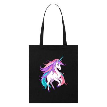 Radiant Purple Unicorn Fantasy Illustration - Stanley/Stella Organic Tote Bag - black - Front