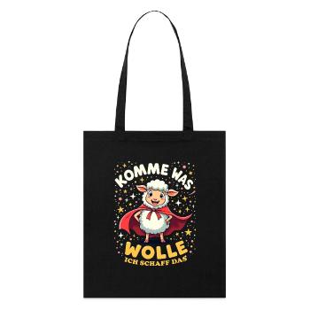 Komme Was Wolle Ich Schaff Das Karneval Kostüm - Stanley/Stella Bio-Stoffbeutel - Schwarz - Vorne