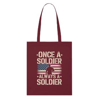 Soldat militaire vétéran - Tote bag bio Stanley/Stella - bordeaux - Devant