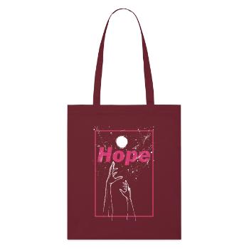 Hope-Grafik - Stanley/Stella Bio-Stoffbeutel - Burgunderrot - Vorne