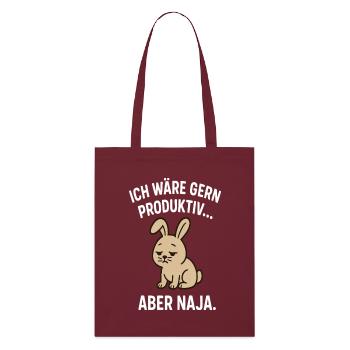 Sad Bunny Productive-Well - Tote bag bio Stanley/Stella - bordeaux - Devant