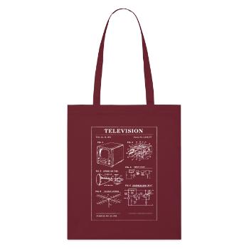 Plan de télévision rétro - Tote bag bio Stanley/Stella - bordeaux - Devant