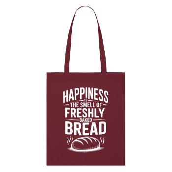 Happiness Is The Smell of Freshly Baked Bread - Stanley/Stella Organic Tote Bag - burgundy - Front