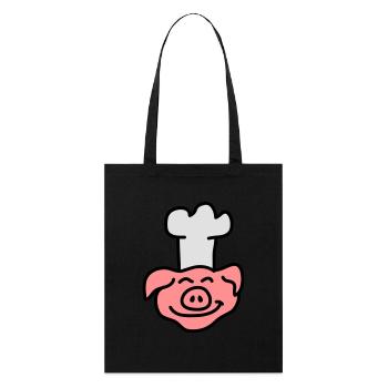 Pig Chef Head - Stanley/Stella Organic Tote Bag - black - Front