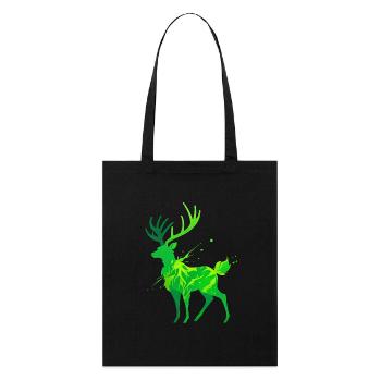 Silhouette de cerf vert - Tote bag bio Stanley/Stella - noir - Devant