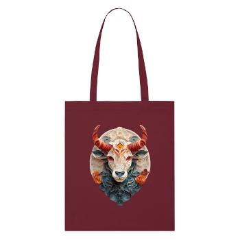 Signe du zodiaque Taureau - Tote bag bio Stanley/Stella - bordeaux - Devant