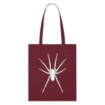 Spinne (Halloween / Gothic / Tattoo / White) - Stanley/Stella Bio-Stoffbeutel - Burgunderrot - Vorne