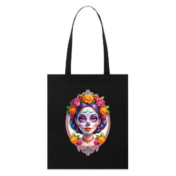 Tête de mort mexicaine Dia de Muertos Sugar skull - Tote bag bio Stanley/Stella - noir - Devant